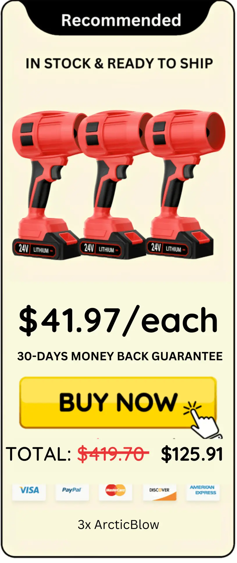 ArcticBlow offer price 